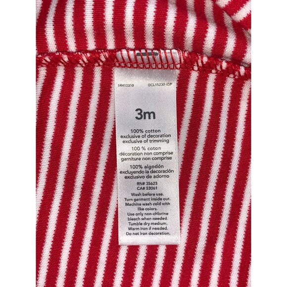 Carters Baby Red & White Striped Santa One-Piece Footed Pajamas Christmas Outfit - Picture 7 of 8